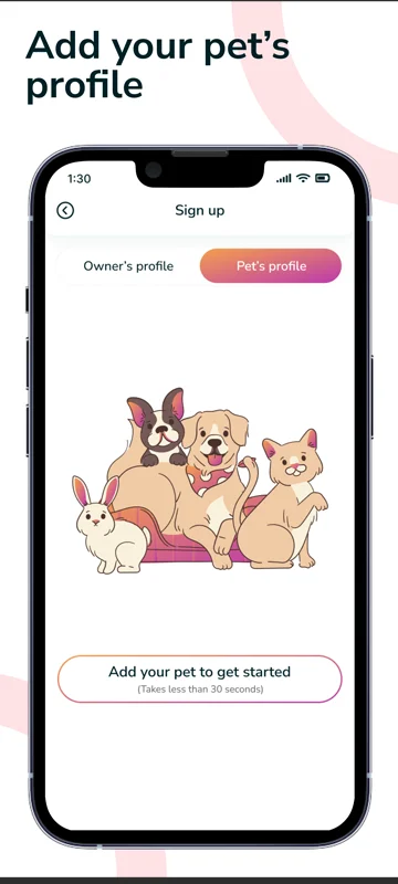 Add your pet screen