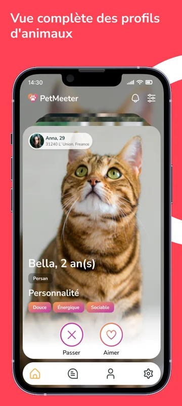 Écran profil PetMeeter